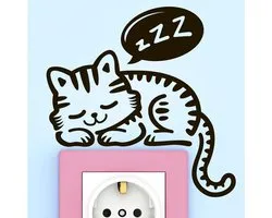 Cat Wall Decal Art Decal Light Switch Socket Decor Bedroom Kid Kitchen Cats Stickers Wallpaper Decal Living Room lamp - ShopVlot