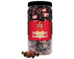Cote d'Or Chokotoff chocolade "Bedankt meester!" - cadeau voor meester - einde schooljaar - bedankt de leerkracht - chocoladecadeau - pure chocolade met toffee - 800g