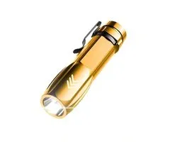 Oplaadbare LED Zaklamp - Metaal Mini LED Zaklamp met Metaal Behuizing + Hook up - USB oplaadbare Flashlight - Perfect voor Reizen en Noodsituaties - Kleur Goud