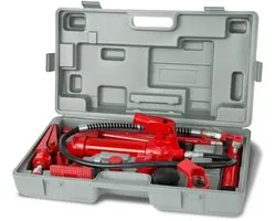 Presse de carrosserie hydraulique EBERTH avec puissance 4T, kit de débosselage complet incluant presse, 7 pièces de pression, écarteur, mallette, outil automobile professionnel, kit de redressage pour carrosserie