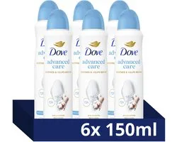 DOVE Advanced Care Anti-Transpirant Deodorant Spray - Fresh Cotton & Sea Minerals - deo met Pro-Ceramide technologie, kalmeert de huid en helpt herstellen - 6 x 150 ml
