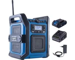 Radio de chantier sans fil Scheppach 20V C-DAB30-X - Set S - DAB+, DAB et FM - 30 W stéréo - Batterie 20V 2,0 Ah et chargeur 2,4 A inclus