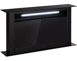 Klarstein Royal Flush Eco Downdraft Dampkap - 60 cm - Uittrekbaar tafel- & werkblad Dampkap - Luchtafvoervermogen: Max. 576 M³/H - Energie-efficiëntieklasse A+ - Touch-to-slide bedieningspaneel - LED Strip - Pure ambience - Zwart