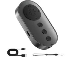 Ynkkvre -Bluetooth remote - Afstandsbediening Page Turner - Draadloze Camera-afstandsbediening - Scroll-ringen - Oplaadbare Camera-afstandsbediening voor Telefoons, Tablets - Zwart