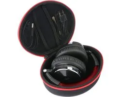 Khanka Hard Case Travel Case for OneOdio/for Oneodio A70/A71 Earphone (Red Zipper) - ShopVlot