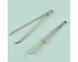 Bodkin Needle Elastic Threader Zelfvergrendelende Pincet Clip 78mm voor Tail Band Craft Eenvoudig Trek Naaiggereedschap voor Glade Draading Tape Lint Elastic Door een Loop of Hem 2 PCS