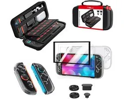 OneGamer - Convient pour Nintendo Switch 2 Case - Accessoires 7 en 1 - Étui de protection – Sac de rangement - Protecteur d'écran – Noir