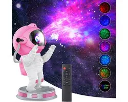 Rosnek Roze Astronaut Sterren Projector - Unieke Galaxy Projector voor Meisjes - Sterrenhemel Nachtlampje met Timer & Afstandsbediening - Origineel Cadeau Kinderkamer - Veilleuse Rose