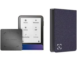 Ledger Flex Neptune Blue + Magnet Folio Party Aubergine - Voordeelbundel - Hardware Wallet set - Magnetische case