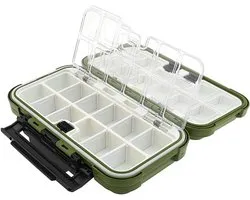 OriGlam Waterdichte visgerei Box Organizer, 24 compartimenten dubbellaags vissen lokken dozen haken opbergkoffer - ShopVlot