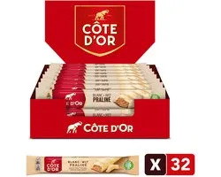 Côte d'Or Chocolade Repen Praliné Wit - 32 stuks