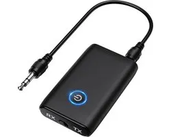 Bluetooth Transmitter - Bluetooth Receiver - Adapter - Zwart met Blauw