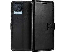 Realme 8 Pro - Bookcase Zwart - Etui portefeuille