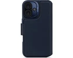 DECODED Leren Detachable Wallet Case Geschikt voor iPhone 16 - 2-in-1 Magnetisch Afneembaar Hoesje met Pasjeshouder - Premium ECCO Leer - Geschikt voor MagSafe - Navy Blauw