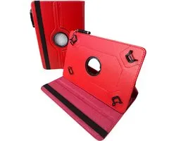 Étui universel pour tablette 10 pouces - Rotatif à 360° - Rouge Convient pour : Teclast/ Huawei/ Blackview/Asus/ Lenovo/ Fusion/Vankyo/Fire/ DOOGEE/Hipad/ Xiaomi/BOOX/PRITOM/ TCL/ OPPO Android Pad Tablettes