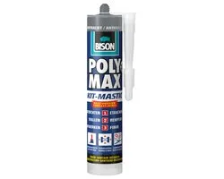 Bison Poly Max Kit antraciet koker 280 ml, alles in 1 kit, waterdichte afdichting, universeel, binnen en buiten, overschilderbaar, vullend, temperatuurbestendig van - 40°C tot + 100°C