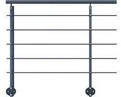 Kordo - Balustrade zijdelingse montage - INITIO - Antracietgrijs RAL7016 - 2 m