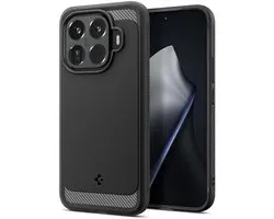 Spigen Hoesje Geschikt voor Xiaomi 15T Pro - Rugged Armor Case - Carbon Back Cover met Air Cushion - Matte Zwart
