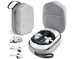 Opbergtas geschikt voor Oculus Quest2 - Cover Opberghoes VR Bril - Case geschikt voor VR Bril & Headset - met VR-brillen-opbergtas en netvak - Hoes - Koffer - Beschermhoes Accessoires - Voor VR-gaming headset en touch controller - EVA