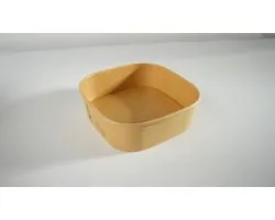 100 Stuks Kartonnen Saladebakjes met deksel - 1000 ml Kraft Salade box- saladebakken met deksel - 1000cc - bruin bakje - Vierkante saladeschaal met deksel - 1000ml - lunchbox - Vierkante Salade - bakje - bakjes met deksel - takeaway bakjes