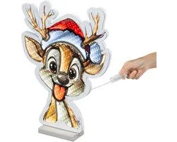 Lumineo - Éclairage LED infinity avec interrupteur marche/arrêt - figurine renne - H41xL30,50 cm