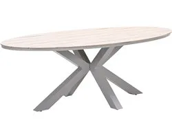 Edison tafel ovaal - 220x115 cm -taupe -light teak Vironwood