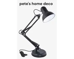 bureaulamp-geen Select kosten-Klassieke bureaulamp-retro verstelbaar-60W-bureaulampen-zwart-met clip en voet-leeslamp-lamp-nachtkastlamp-werklamp-led-tafellamp-Pete's Home Deco