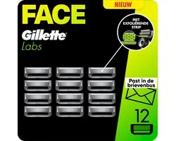 Gillette Labs - Scheermesjes voor Mannen - 12 Navulmesjes - Compatibel Met Gillette Labs Met Exfoliating Bar En Heated Razor