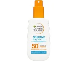 Garnier Ambre Solaire Sensitive Expert+ Hypoallergene Zonnebrand Spray SPF50+ - voor de Gevoelige Huid met Ceramide Protect - 150 ML
