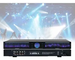 Audio Equalizer - Stereo Geluid - Muziek Mixen - Dual Channel Control - 1U Rackformaat - Zwart