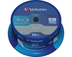 Verbatim 43837 Blu-Ray Bd-R 25GB 6X SP25
