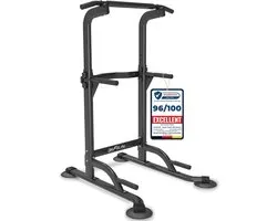 DH FitLife Power Tower Dip Station - Vrijstaande Optrekstang - 10 Hoogtestanden - Belastbaar tot 150 kg - Dip Barren & Rugtrainer - Voor Thuisgym