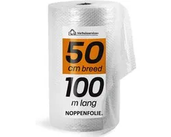 Noppenfolie XL - 50cm x 100m - Bubble Wrap Rol - Bubbeltjes plastic - Extra sterk - Bescherm uw spullen - Voor inpakken en verhuizen - Bubbeltjesplastic