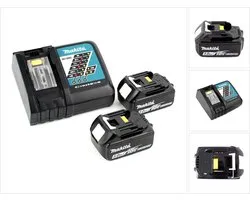 Makita Power Source Kit Li 18V met 2x BL1850B accu 5,0Ah + DC18RC oplader ( 197570-9 )