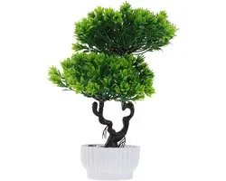 ifundom Artificial Flower Pine Plants in Pot Fake Bonsai Pine Tree Simulation Bonsai Pine Tree Bonzie Tree Pine Tree Bonsai Fake Indoor Plants Bonsai Tree Japanese Indoor Office Shrub Plastic