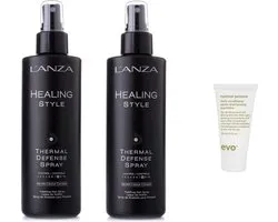 2x L' Anza Healing Smooth - Spray de Defense thermique - Laque pour cheveux + Format voyage Evo offert