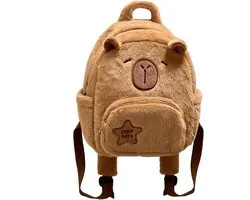 Capybara Plush Backpack, Children's Backpack, Kapibara Plush Backpack, Cute Animal Backpack, Student Bag, Plush - ShopVlot