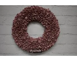 Couronne - Krans Ø 30cm Bakuli / beukennootjes - Clay pink / Warm Roze - Krans Beukenootjes 30 cm - Landelijk sober robuust.