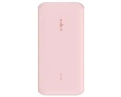 Batterie externe Belkin BoostCharge 20 000 mAh avec câble USB-C intégré – Rose