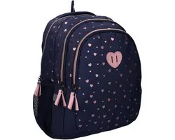 Studio V Cute Heartbeat Rugzak - Schooltas meisjes - 34,8 liter - 44 x 33 x 24 cm - Polyester - Blauw