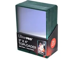 Ultra Pro - Protèges Cartes Standard Toploader Transparent à Bordures Verte par 25 (63 x 88 mm)
