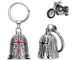 Guardian Bell, 2 Pieces Bicycle Bells, Stainless Steel Lucky Charm, Motorcycle Bell, Chrome for Motorcycle Accessories or Keychain