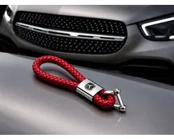 Auto sleutelhanger geschikt voor Mercedes Leer Rood – Hoge Kwaliteit Set | High Quality Keychain | Porte-Clés Haute Qualité