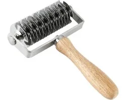 Roasting Cutter for Dough Grate, Stainless Steel Roll Cutter for Dough Pie, Pizza, Bread Dough with Wooden Handle, Time Saving Pastry Tools