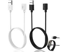 2 stuks oplaadkabel voor Redmi Watch 5/5 Active/5 Lite/4/3 Active/3 Lite, 1 m USB-oplaadkabel, compatibel met Xiaomi Smart Band 9/9 pro/8/8 Pro, USB 5 V, 1 A, snel opladen, zwart/wit