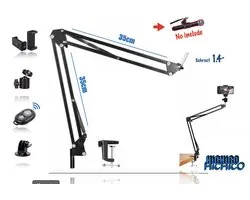 Microfoon Standaard - Telefoon standaard - webcam standaard - Microfoon Arm - Mic Stand - Microfoon Arm - Microfoon Statief - Boom Arm - Podcast - Standaard – Tafelklem - Statiefbevestiging voor uw webcam, Telefoon, Tablet, Ringlamp, spiegel of Micro