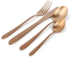 ONA - Bestekset Slim - Rose Gold - Mat - 24 delig Bestek - Rose Goud
