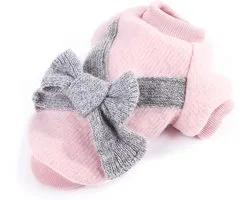 Pull chaud pour chiot et chat mignon, gilet avec nœud, pull tricoté, manteau, robe, vêtements, pull, chemise, hiver, flanelle, petit chien, chihuahua, yorkshire, sweat à capuche, vêtements pour chien (2XL, rose)