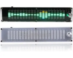 Égaliseur numérique - Analyseur de spectre audio Égaliseur stéréo - Améliorer la lecture de musique - 15 bandes bicanal - 26 x 7 x 4 cm - Noir