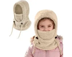Yutdeng Instapmuts voor kinderen, wintermuts met sjaal, wintermuts